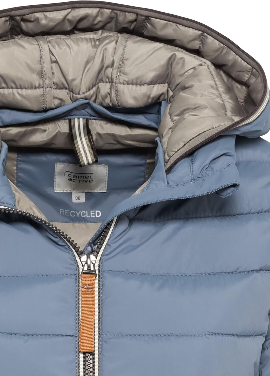 camel active Damen leichte Steppjacke mit Abnehmbarer Kapuze 40 Blau, 40 Blau