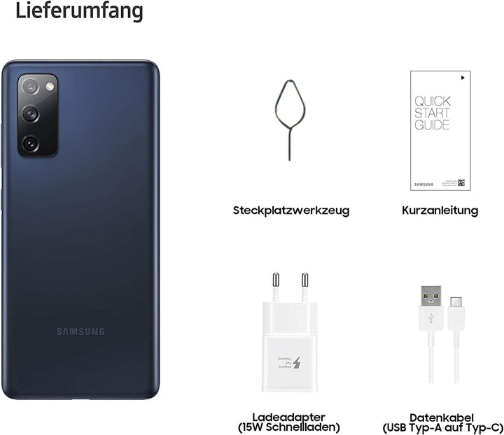 Samsung Galaxy S20 FE Smartphone 5G, 6.5 Zoll Super AMOLED Display, 4.500 mAh Akku, 32MP Selfie Kame