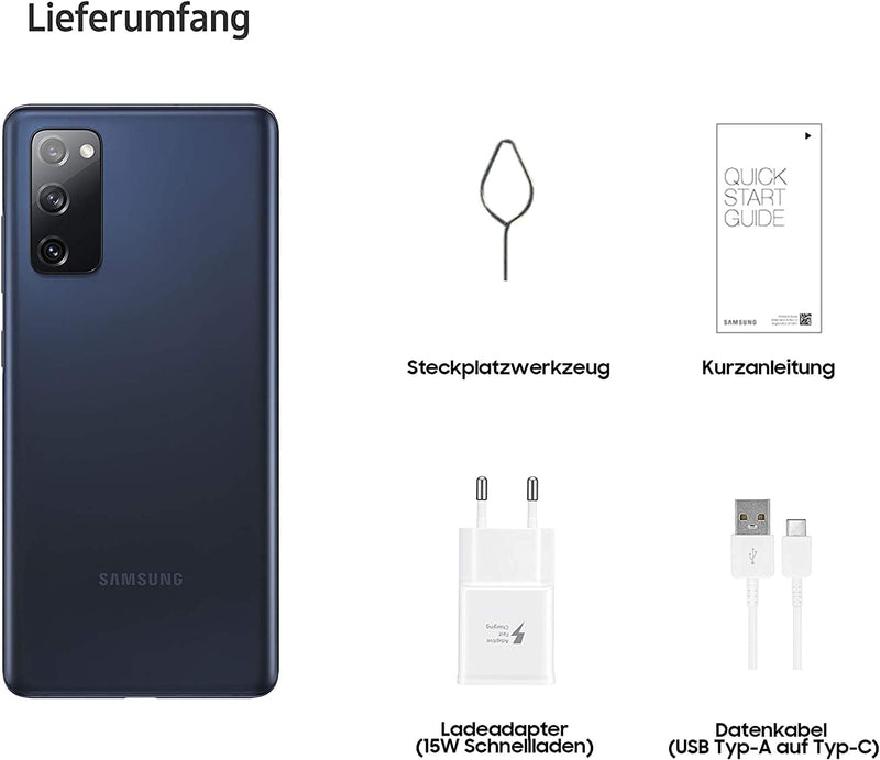 Samsung Galaxy S20 FE Smartphone 5G, 6.5 Zoll Super AMOLED Display, 4.500 mAh Akku, 32MP Selfie Kame