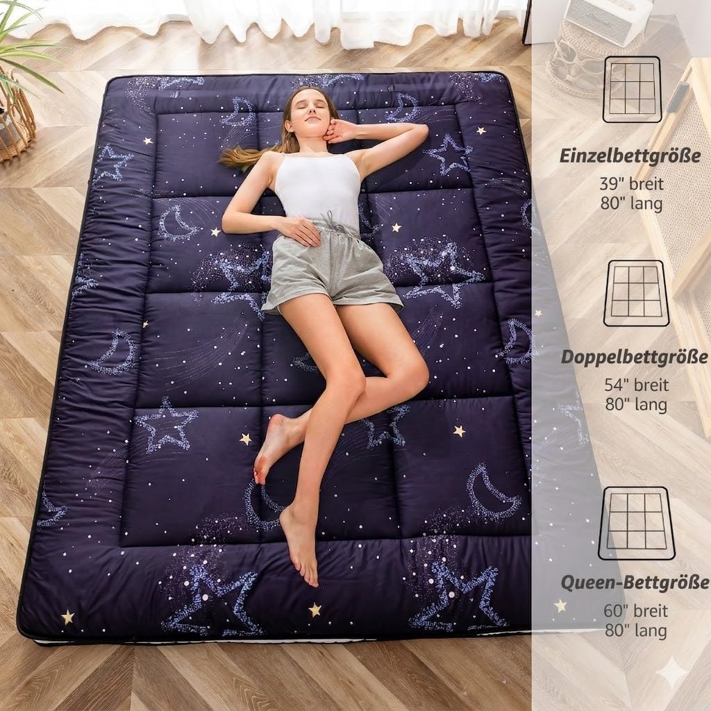 MAXYOYO Futon Matratze, Gepolsterte Japanische Bodenmatratze Gesteppte Bett Matratzenauflage, Extra