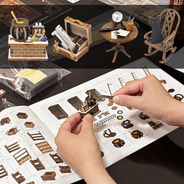 DIY Magical World Book Nook Kit & Dollhouse Craft Kits für Erwachsene DIY Miniature House mit Licht,