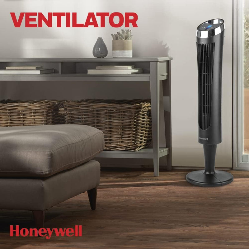 Honeywell QuietSet Turmventilator (5 Geschwindigkeitseinstellungen, Oszillation 75°, Timer-Funktion,