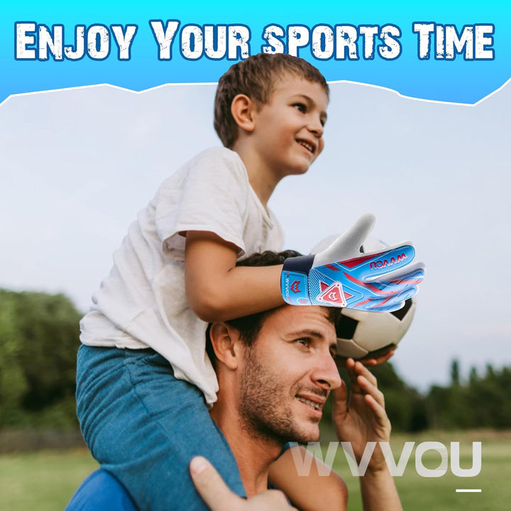 WVVOU Torwarthandschuhe Kinder und Jugendliche, Fussball Torwarthandschuhe, Fussballhandschuhe, Dopp