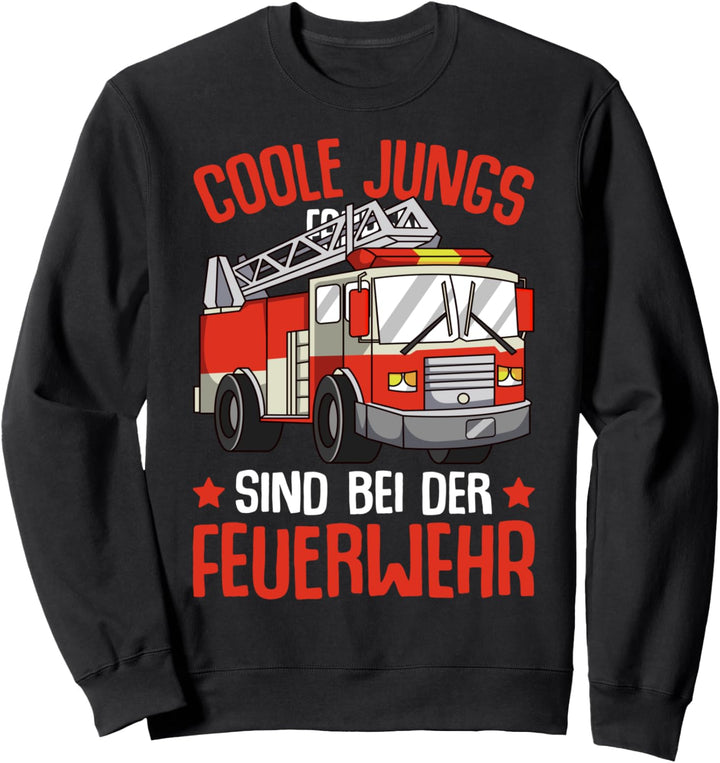 Coole Jungs gehen zur Feuerwehr Feuerwehrmann Kinder Junge Sweatshirt