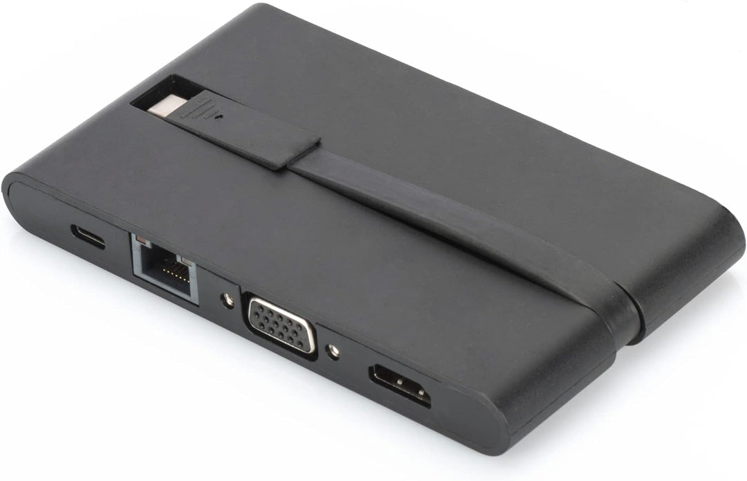 DIGITUS USB-C Travel Docking Station – 9 Ports – 1x HDMI, 1x VGA (4K@30Hz) – 2x USB 3.0 / USB 2.0, 2