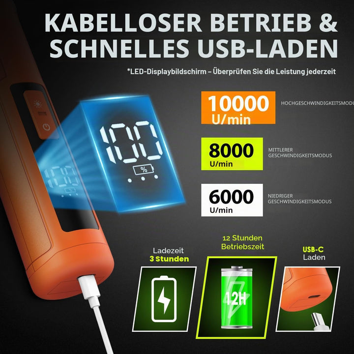 Profi Krallenschleifer für Hunde 3-Gang Mit 4 LED-Leuchten – Neuester Krallenschleifer Mit Leistungs