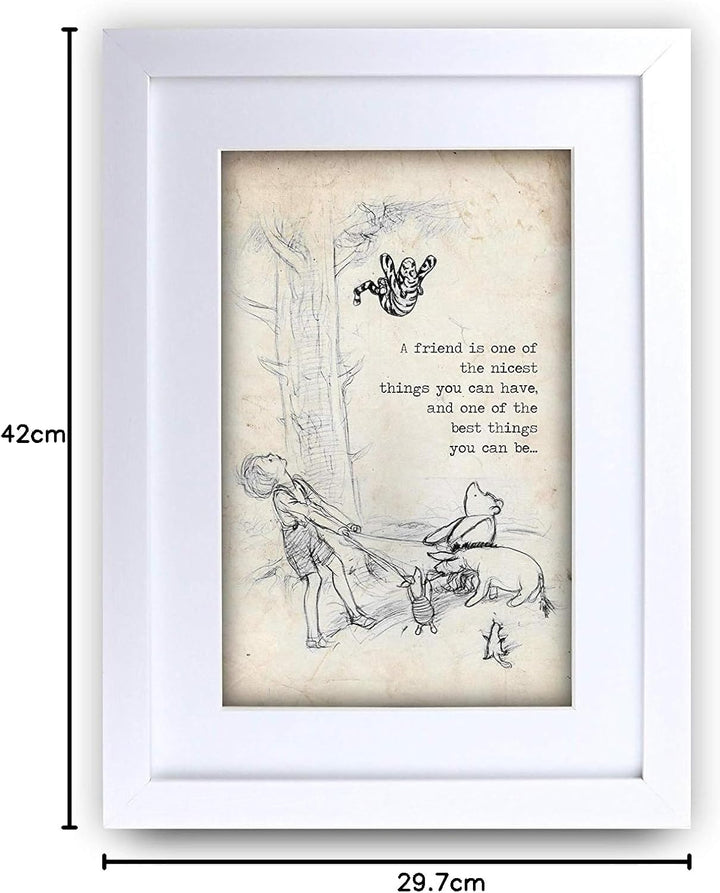 HWC Trading FR Winnie Puuh-Druck für Kinderzimmer, A4, gerahmt, Nizza, A3 A3 Nicest, A3 Nicest