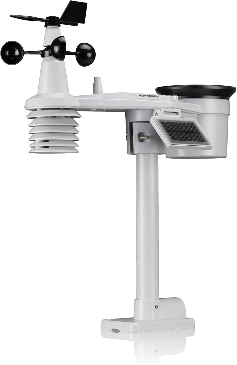 Bresser Profi WLAN-Wetterstation 7in1: Zahlreiche Messfunktionen mit 2 Farb-Basisstationen & UV-Lich