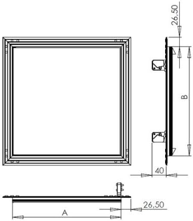 Revisionsklappe GK-Einlage 200 x 200 mm Gipskarton 12,5 mm, 200 x 200 mm