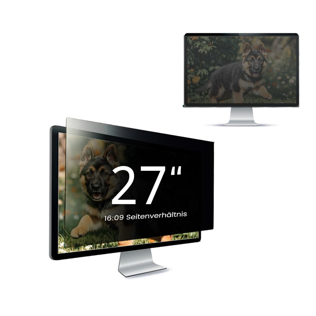 Blickschutzfolie für 27 Zoll 16:9 Monitor, Abnehmbarer Sichtschutzfilter mit Blaulichtfilter, HD Pri