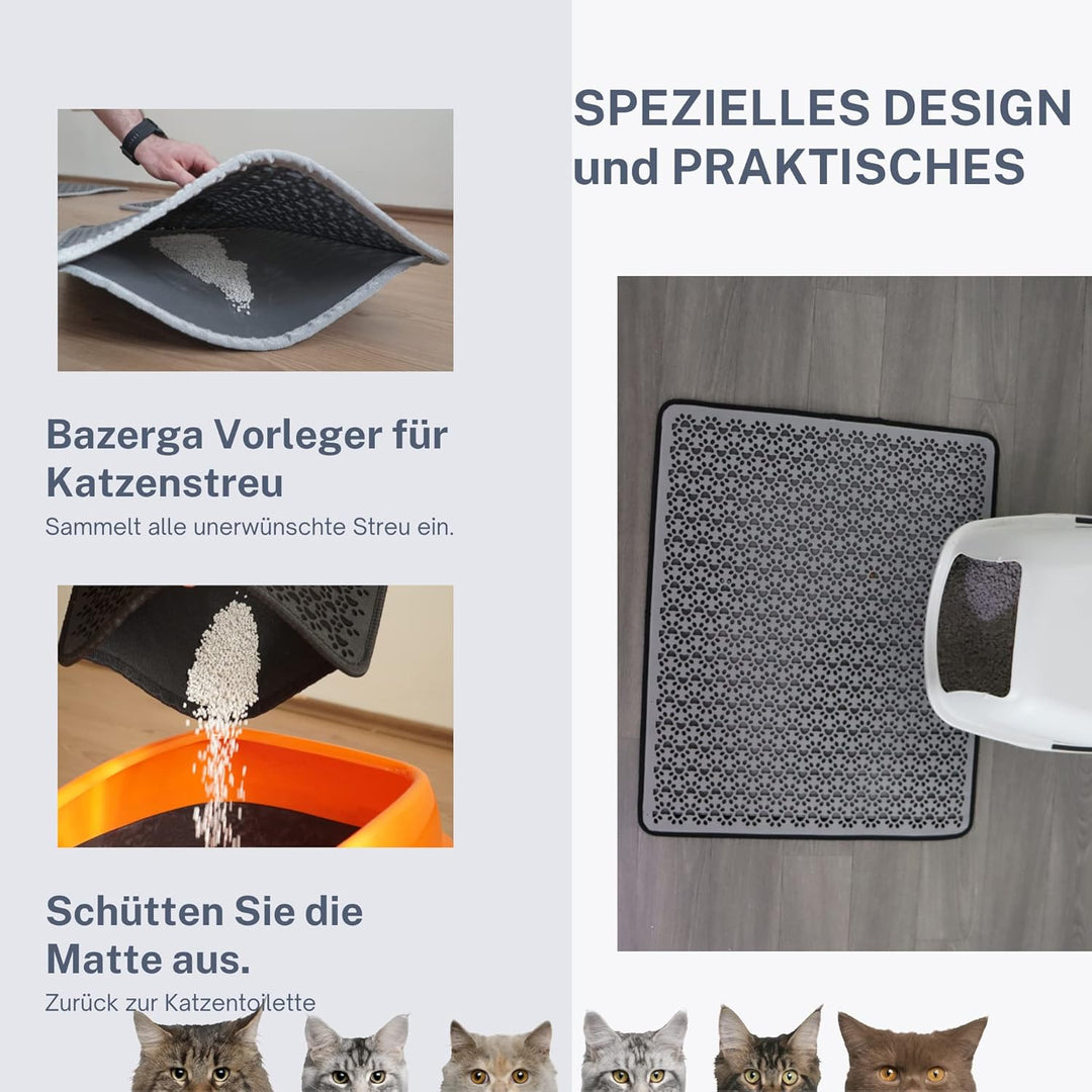 Bazerga Katzenklo Matte, Katzenstreu Katzenmatte Katzenklo Gross XXL Unterleger Katzenklo Vorleger W