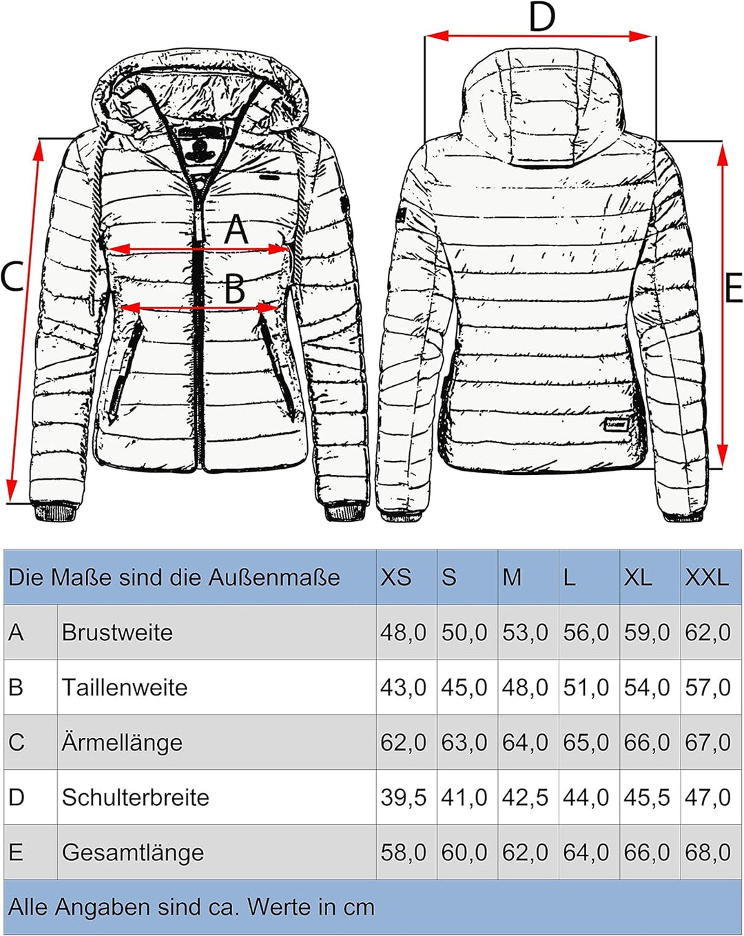 Navahoo Damen leichte Übergangsjacke Steppjacke mit Kapuze Lulana XS-XXL XS Rose Coral, XS Rose Cora