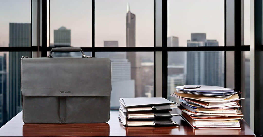Pride and Soul 47260 - Businesstasche District, Notebooktasche für 15" Laptops, Umhängetasche aus Ec