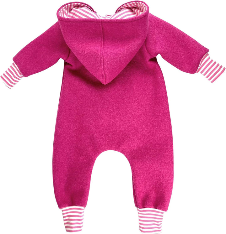 Lilakind“ Baby Kinder Wollwalk Overall Einteiler mit Kapuze Walkloden Walkoverall in 5 Farben Gr. 56