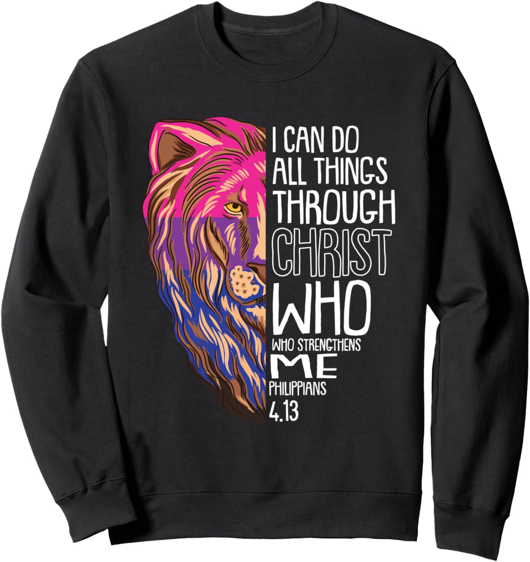 I Can Do All Things Through Christ LGBT-Q Bisexual Pride Sweatshirt