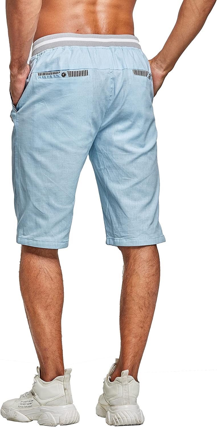 Tansozer Herrenshorts Herren Shorts Baumwolle Sommer Shorts mit Taschen Herren S Himmelblau, S Himme