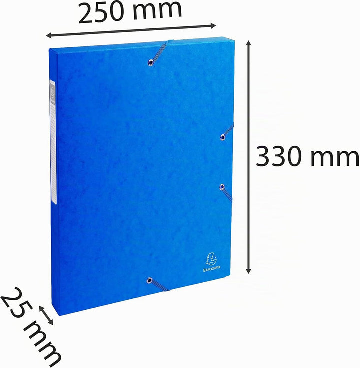 Exacompta 50300E 8er Pack Premium Sammelboxen aufgebaut mit Gummizug 25 mm breit aus extra starkem C