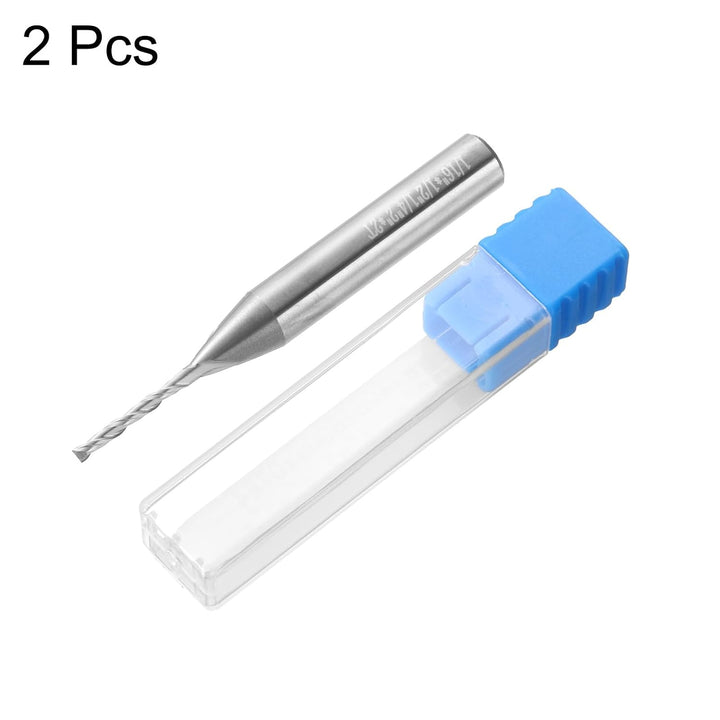 QUARKZMAN 2 Stück Fräser 1/16", Wolframstahl Spiralnutfräser Schaftdurchmesser 1/4", 2 Flöte CNC Frä