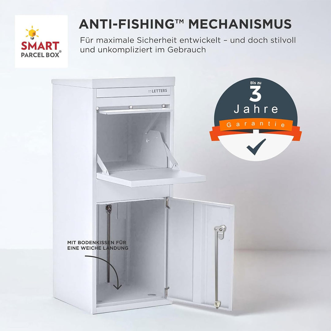Smart Parcel Box Paketbox L - Briefkasten mit Paketfach wetterfest, weiss | Paketbriefkasten, Paketb