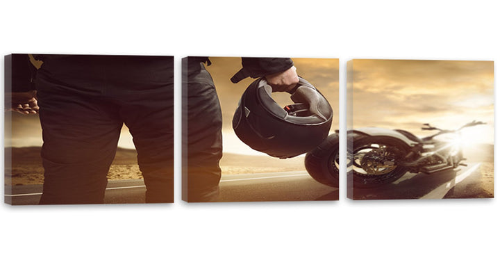 Feeby. Leinwandbild, Bilder, Wand Bild - 3 Teile - Panoramabild, Wandbilder, Kunstdruck 210x70 cm, M