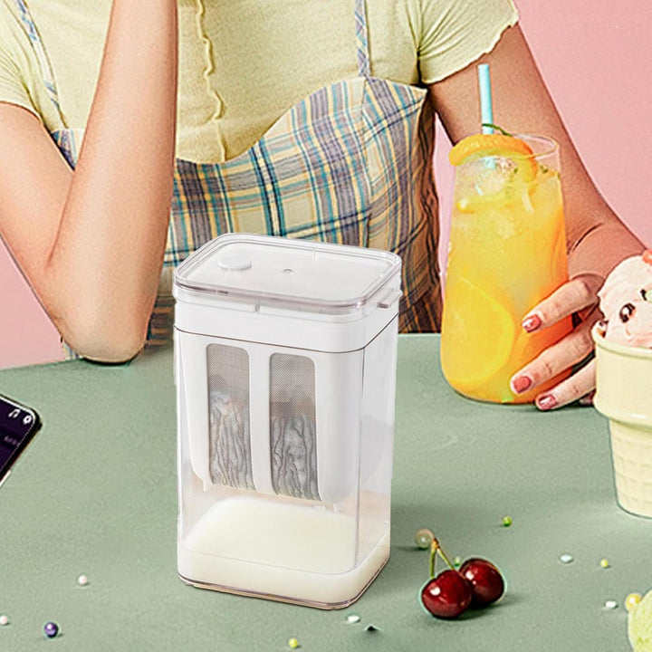 Joghurtfilter, 1,8 Liter Joghurt Milchfilter, Wiederverwendbarer Behälter Mit Mikrofilterbeutel Für