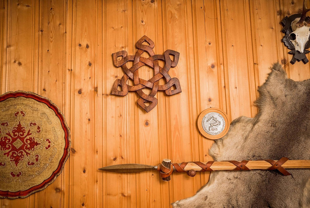 Windalf Wanddeko RUNENZAUBER 30 cm Celtic Wandholzbild Holzdeko Handarbeit aus Holz