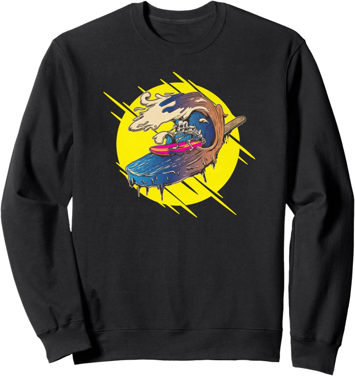 Skelett Surfer Eis am Stiel Sweatshirt