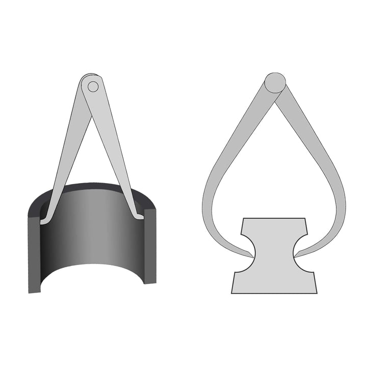 sourcing map Feste Verbindung Innen Aussen Messschieber Set 250mm 10" Edelstahl Metall Feste Reibung