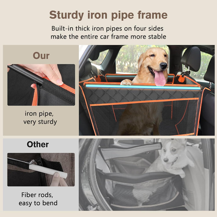 pecute Hunde Autositz XL 70 * 61 * 55 cm, Verstärkter Hundesitz Auto für Mittlere und Grosser Hunde