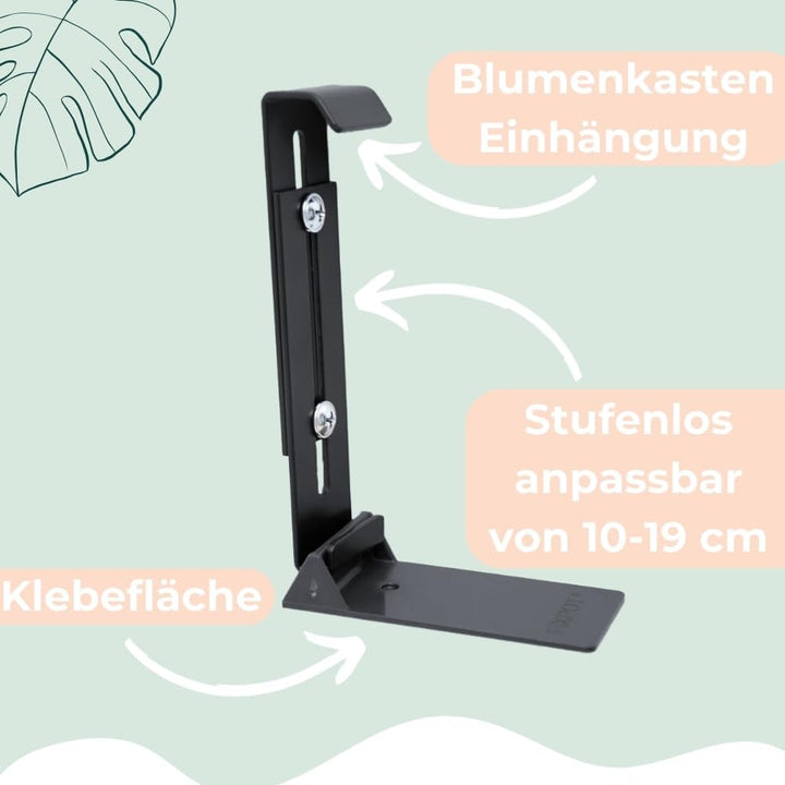 GarPet 4X Blumenkastenhalterung Fensterbank ohne Bohren unsichtbare Befestigung Blumenkasten Halteru
