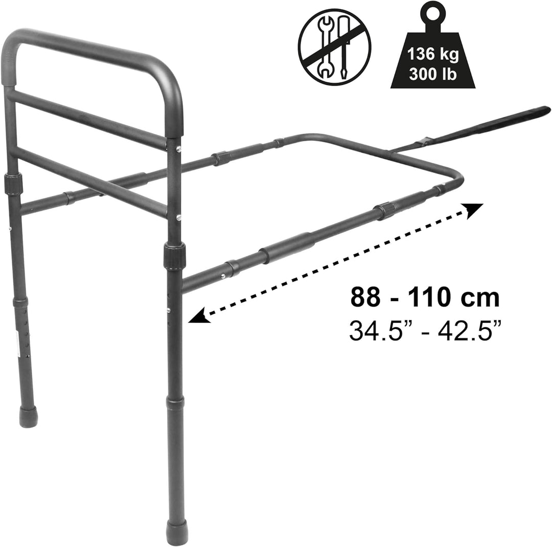 Pepe - Bettgitter Rausfallschutz Senioren (Lattenrosthöhe 26-41 cm, Bis zu 136 kg), Verstellbarer Au