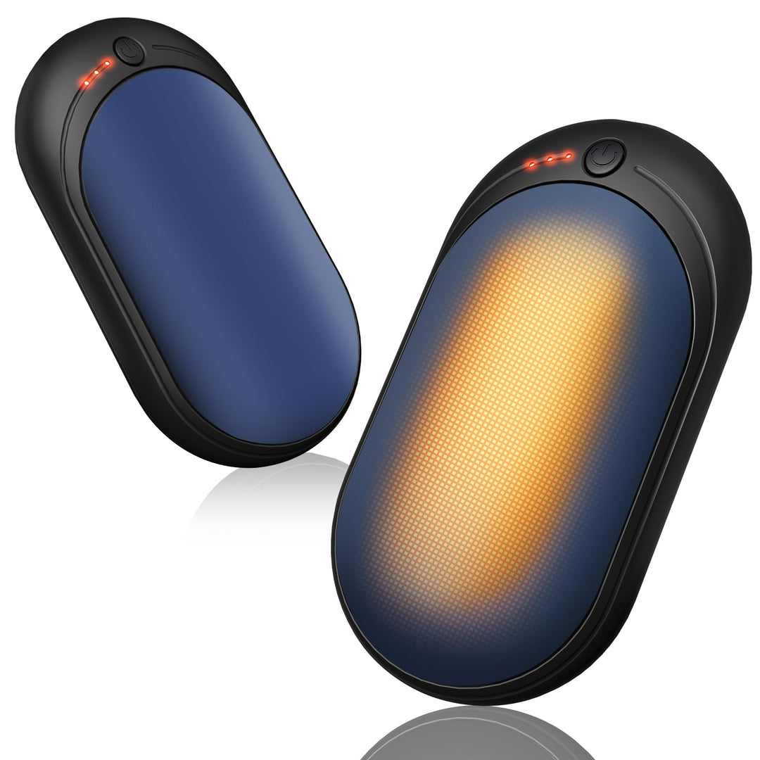 Elektrischer Handwärmer,Handwärmer Wiederaufladbar 2er Set mit 6000mAh,Taschenwärmer USB-Kabeln,3 He