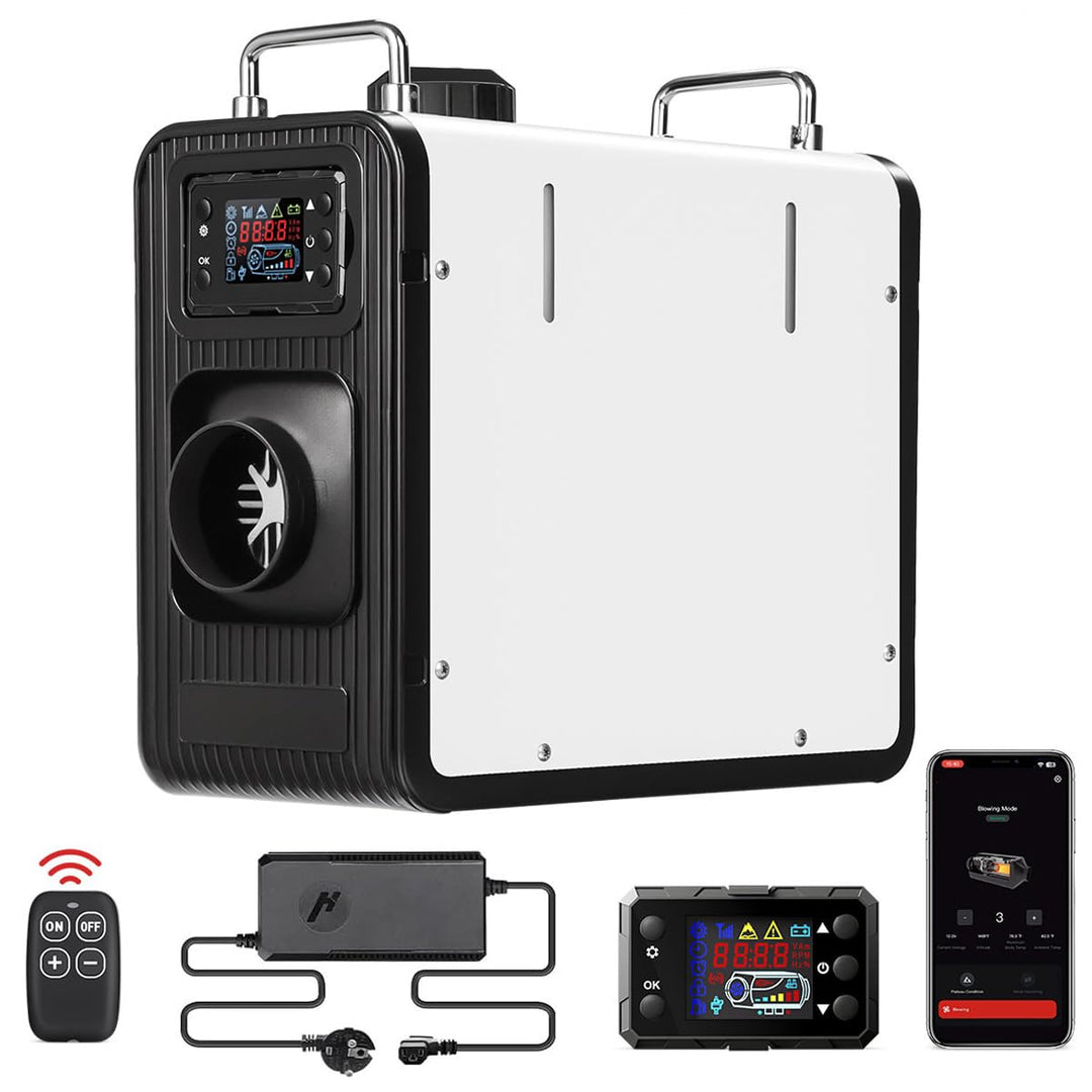12V/24V Diesel Standheizung, 8KW Luft Dieselheizung mit Bluetooth APP &amp; Adapter, 0,15-0,44 l/h, Air