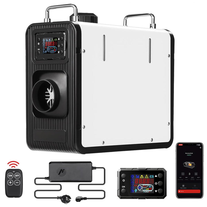 12V/24V Diesel Standheizung, 8KW Luft Dieselheizung mit Bluetooth APP &amp; Adapter, 0,15-0,44 l/h, Air