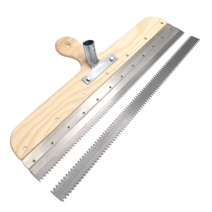 DEWEPRO® Grossflächenrakel - Stehrakel gezahnt mit Steckvorrichtung - Breite: 560mm - Zahnbreite: ca