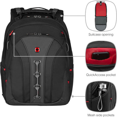 WENGER Legacy Laptop-Rucksack, Notebook bis 16 Zoll, 24 l, Damen Herren, Business Uni Schule Reisen,