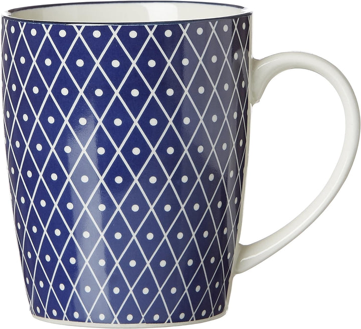 Ritzenhoff & Breker Kaffeebecher-Set Royal Reiko, 4-teilig, 350 ml, Porzellangeschirr, Blau-Weiss Re