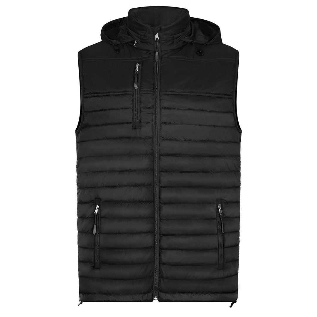 HRM Herren Hooded Performance Body Warmer I Fair Trade Outdoor Weste, 100 g/m² I Aus 100% leichtem &