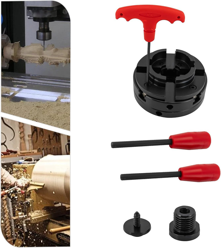 ROMYIX 4 Backen Selbstzentrierendes,Backenfutter Drechselfutte für M33 Und M18 Drechselbank,Aufnahme