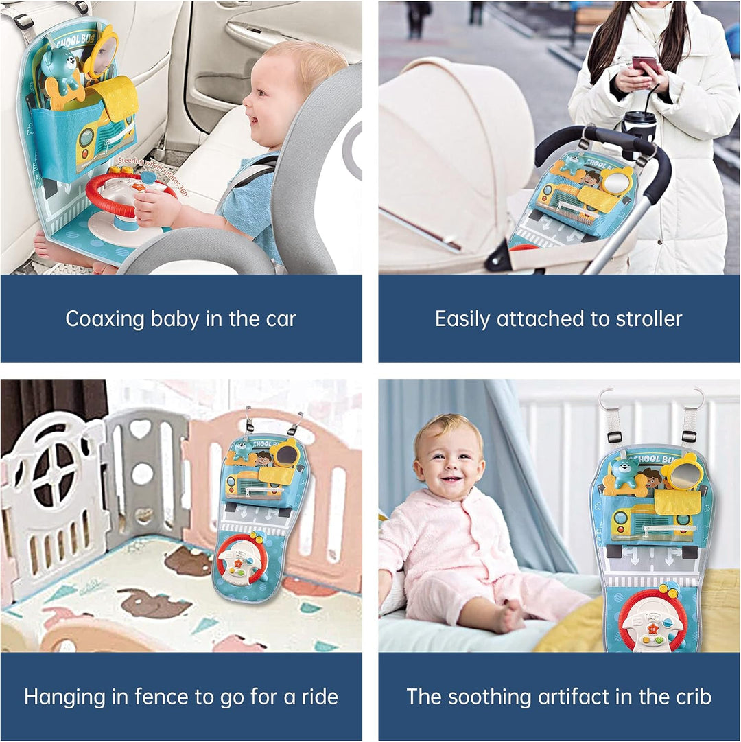 caterbee Autositzspielzeug mit Lenkradmitte für Spiel und Kick (Steering Wheel), Steering Wheel