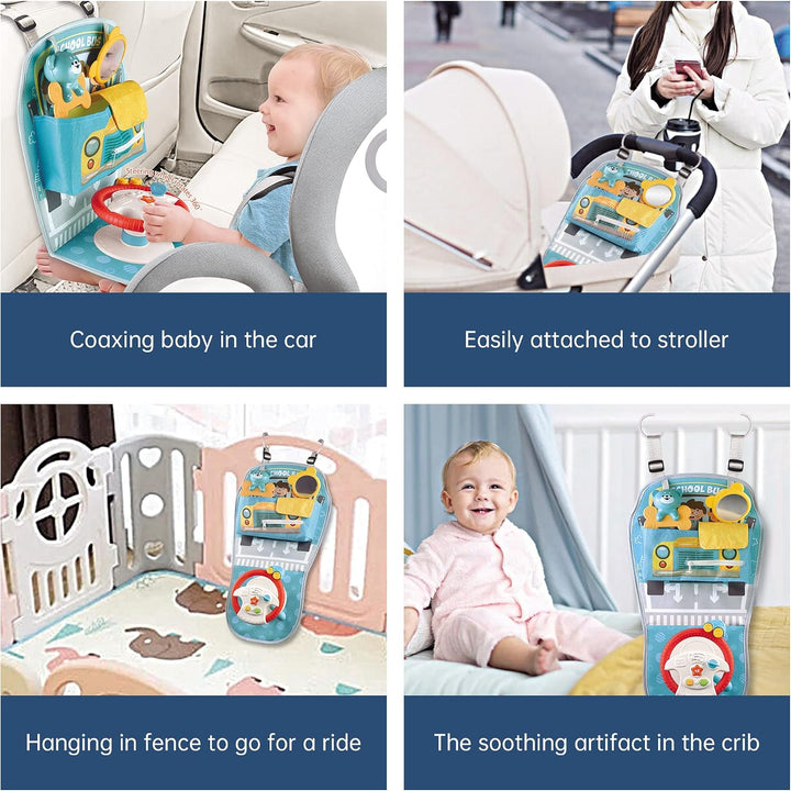 caterbee Autositzspielzeug mit Lenkradmitte für Spiel und Kick (Steering Wheel), Steering Wheel