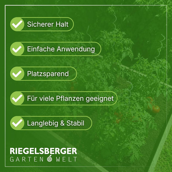 Gartenwelt Riegelsberger Tomatenspiralen Höhe 110 cm aus Stahl Ø 5,6 mm Tomatenspiralstäbe Ranke Pfl
