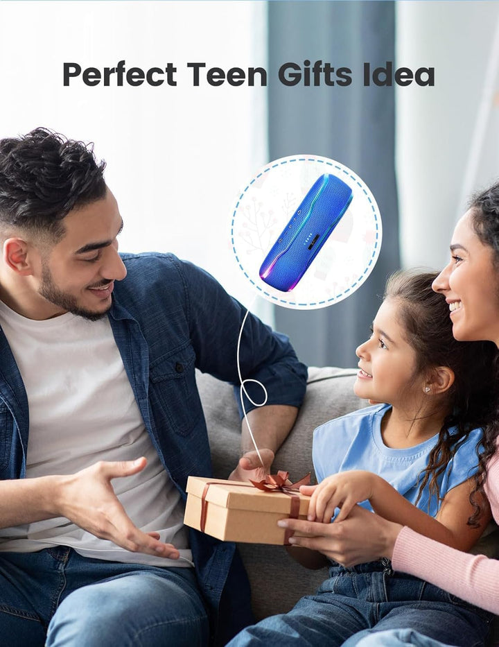 AY Bluetooth Lautsprecher Musikbox Tragbarer IPX7 Wasserdicht Bluetooth Box mit Bunten Licht und Sat