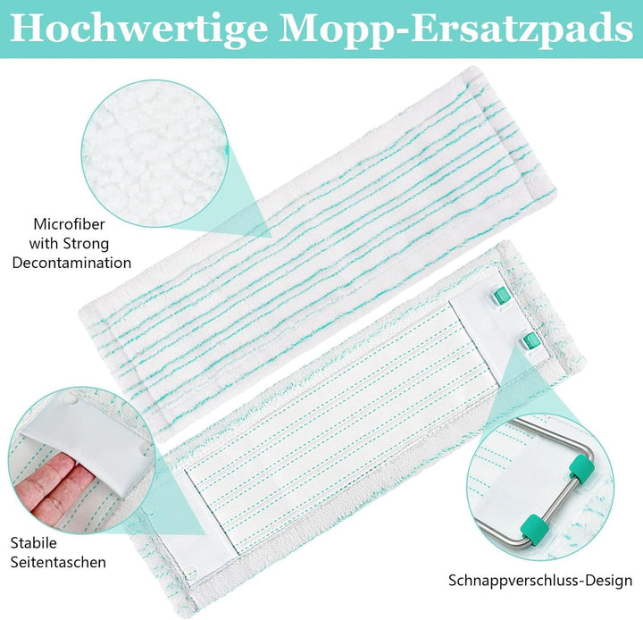 6 Stück Wischbezüge Zubehör für Leifheit Profi XL Micro Duo / Profi XL Cotton Plus,Wischmopp Bezug F