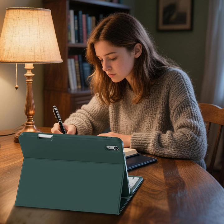 Hülle mit Tastatur für iPad A16 11 Generation2025/10 Generation 2022, (11/10.9 Zoll), 7-farbige Magn