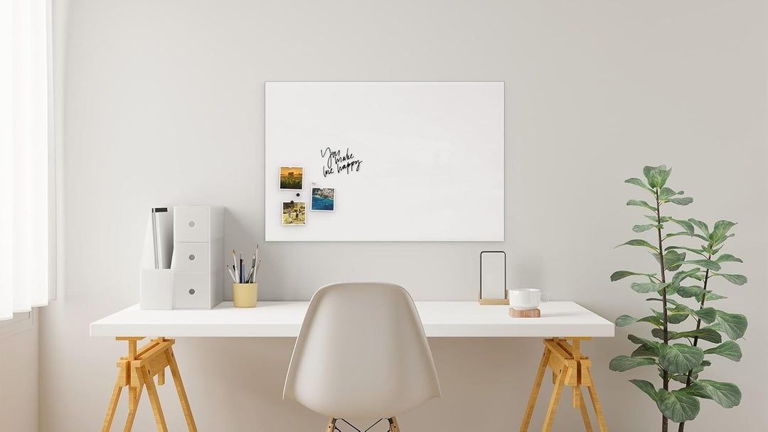 ALLboards Glasboard Magnetisch Perlweiss 90x60cm, Rahmenlos, Glastafel, Magnettafel, Gehärtetes Glas