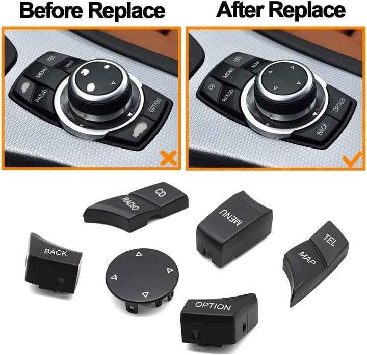 Iegefirm Innenraum Auto IDrive Multimedia MenüTaste für X1 X5 X6 E-Serie E87 E90 E91 E92 E60 E84 E70