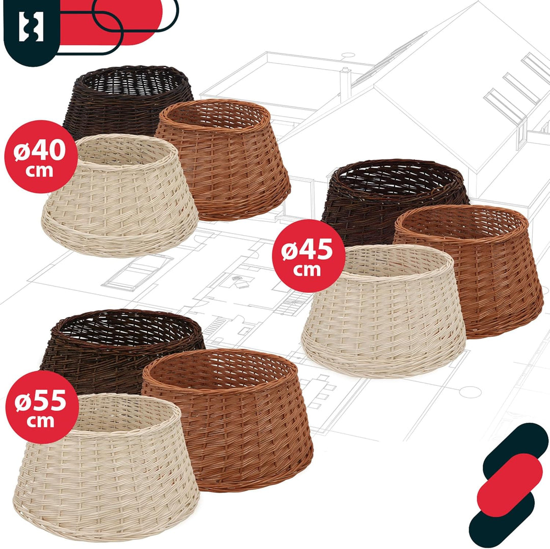 KOTARBAU® Weihnachtsbaum Rock aus Weide Ø 60 cm, Dunkel Braun Christbaumständer aus Rattan Natur, We