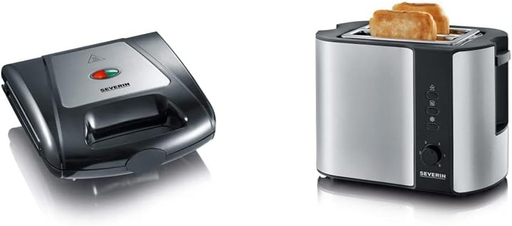 SEVERIN Sandwich-Toaster, 3-in-1 Funktion, 1.000 W, SA 2968, EDS-geb./ schwarz & Automatik-Toaster,