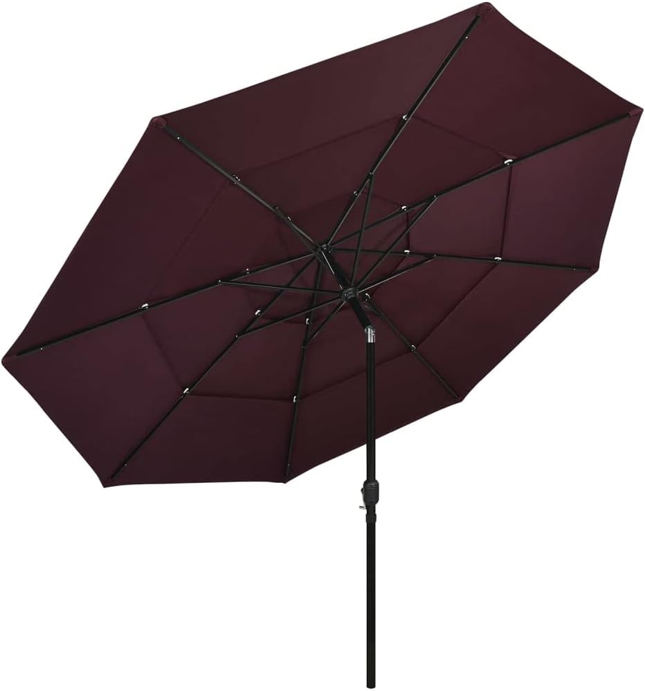 vidaXL Sonnenschirm mit Aluminium-Mast 3-lagig Ampelschirm Gartenschirm Marktschirm Strandschirm Kur